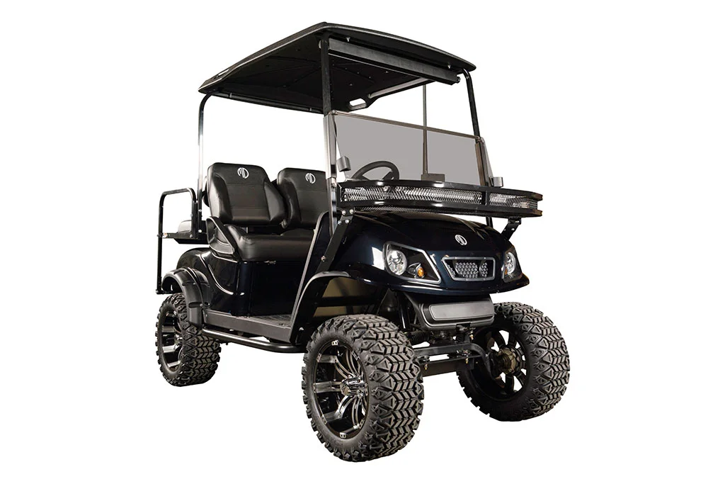 Black Legend Electric Golf Cart Front View